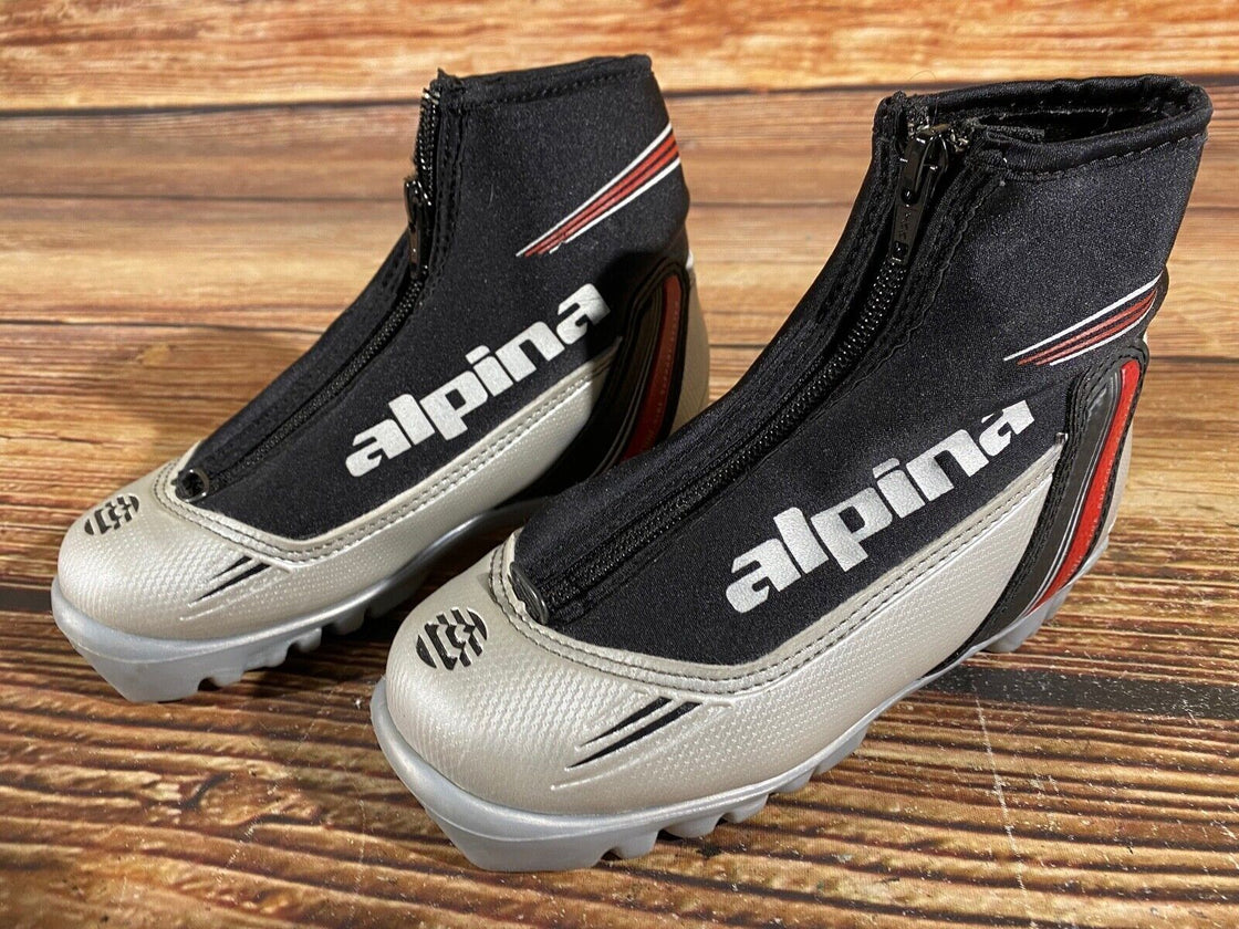 Alpina ST10jr Kids Nordic Cross Country Ski Boots Size EU31 US12.5 NNN A-654