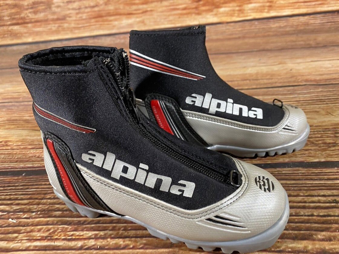 Alpina ST10jr Kids Nordic Cross Country Ski Boots Size EU31 US12.5 NNN A-654