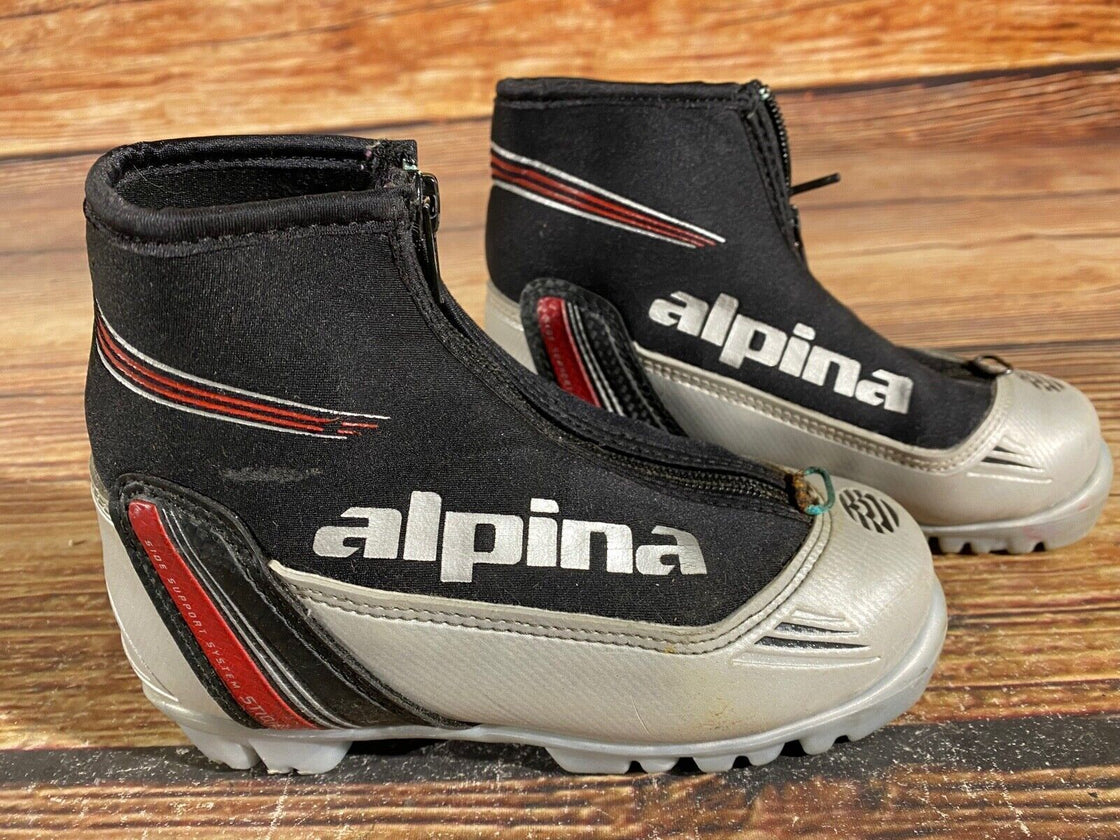 Alpina ST10jr Kids Nordic Cross Country Ski Boots Size EU31 US12.5 NNN A-994