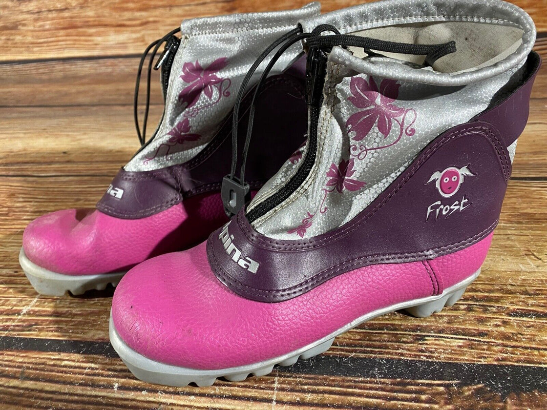 Alpina Frost Kids Nordic Cross Country Ski Boots Size EU34 US3 NNN A-963
