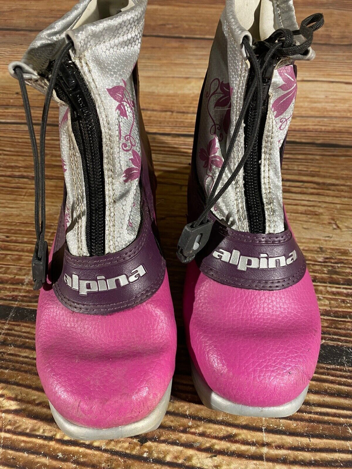 Alpina Frost Kids Nordic Cross Country Ski Boots Size EU34 US3 NNN A-963