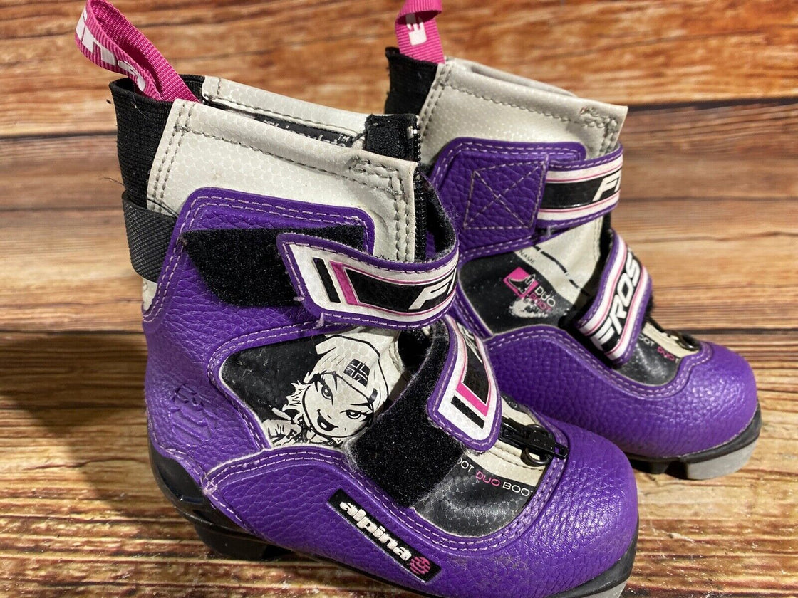 Alpina Frost Kids Nordic Cross Country Ski Boots Size EU25 US8.5 NNN A-515