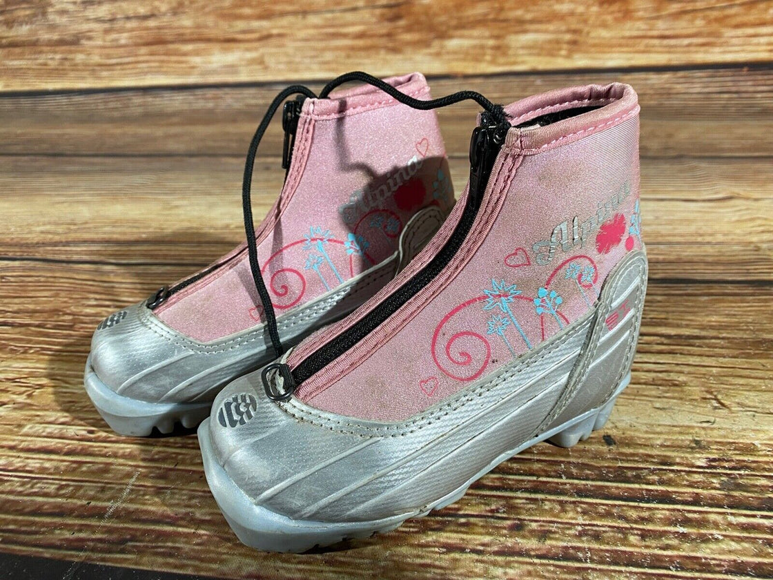 Alpina ST10 Kids Nordic Cross Country Ski Boots Size EU25 US8.5 NNN A-524