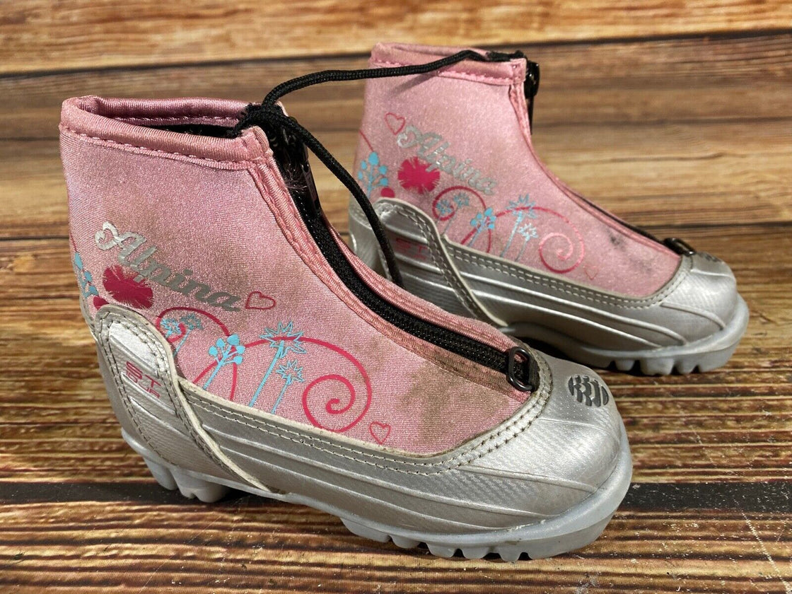Alpina ST10 Kids Nordic Cross Country Ski Boots Size EU25 US8.5 NNN A-524