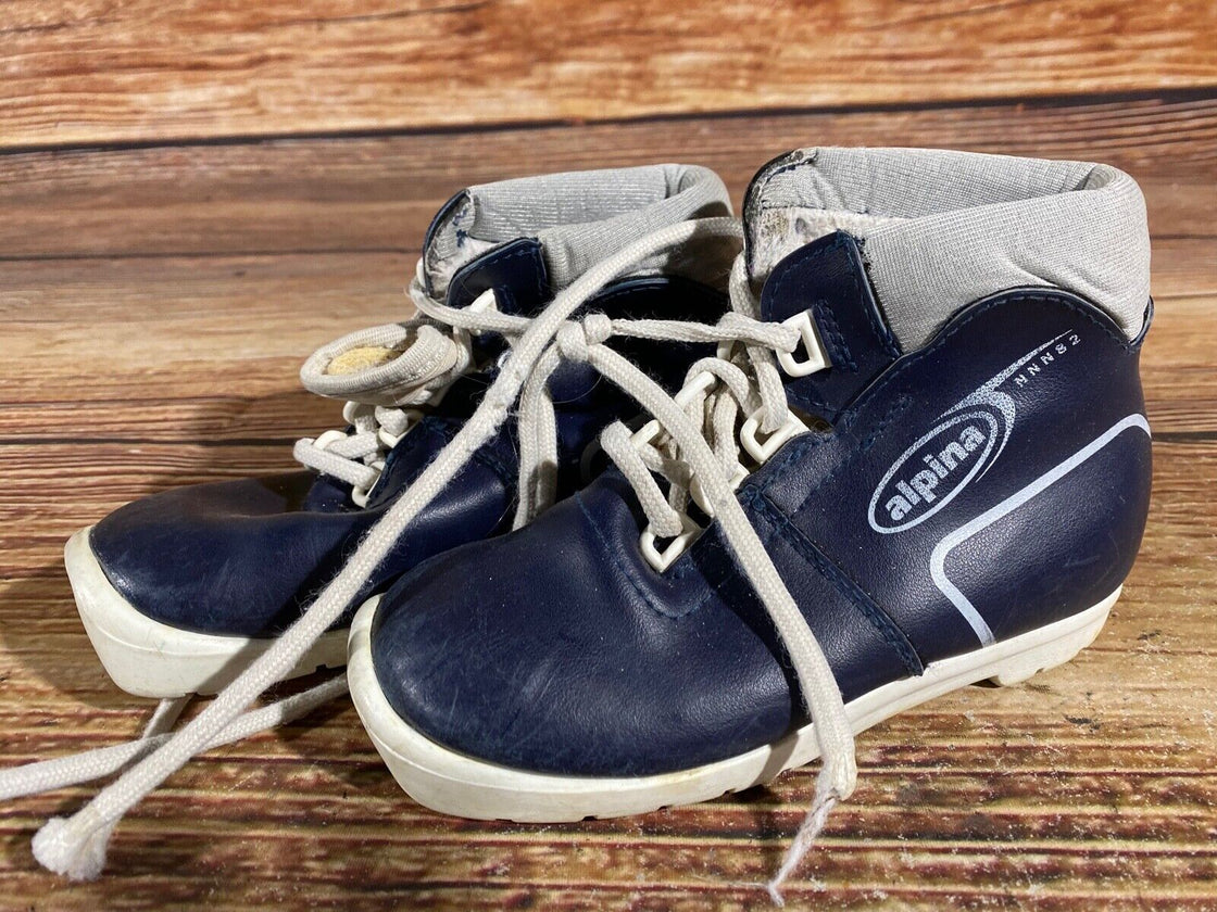 Alpina 82 Kids Nordic Cross Country Ski Boots Size EU27 US9.5 NNN A-521