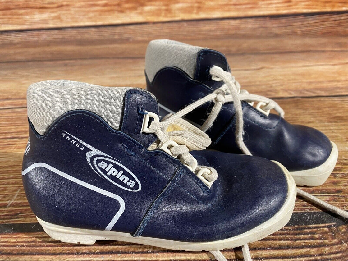 Alpina 82 Kids Nordic Cross Country Ski Boots Size EU27 US9.5 NNN A-521
