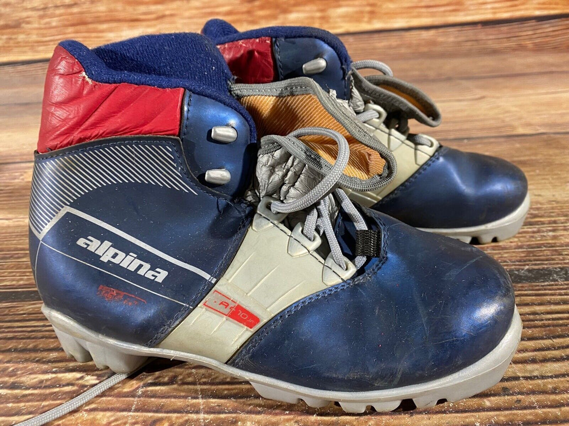 Alpina TR10 Kids Nordic Cross Country Ski Boots Size EU33 US2 NNN A-985