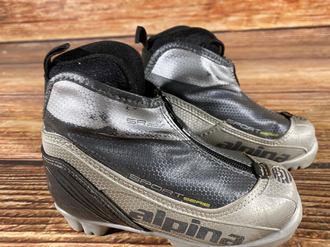 Alpina SR20 Kids Nordic Cross Country Ski Boots Size EU29 US11 NNN A-873