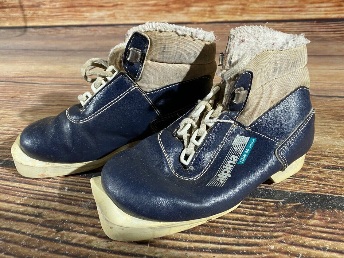 Alpina 80 Kids Nordic Cross Country Ski Boots Size EU28 US10 NNN A-981