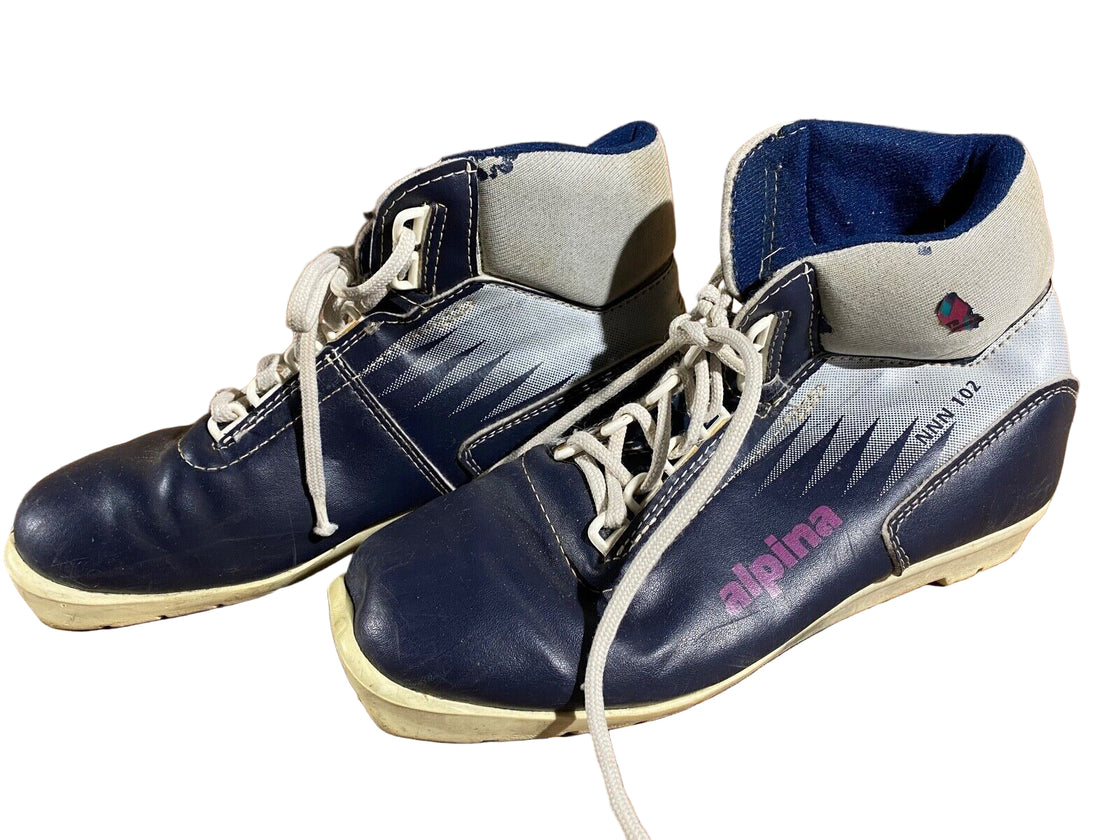 Alpina 102 Kids Nordic Cross Country Ski Boots Size EU37 US5 NNN A-832