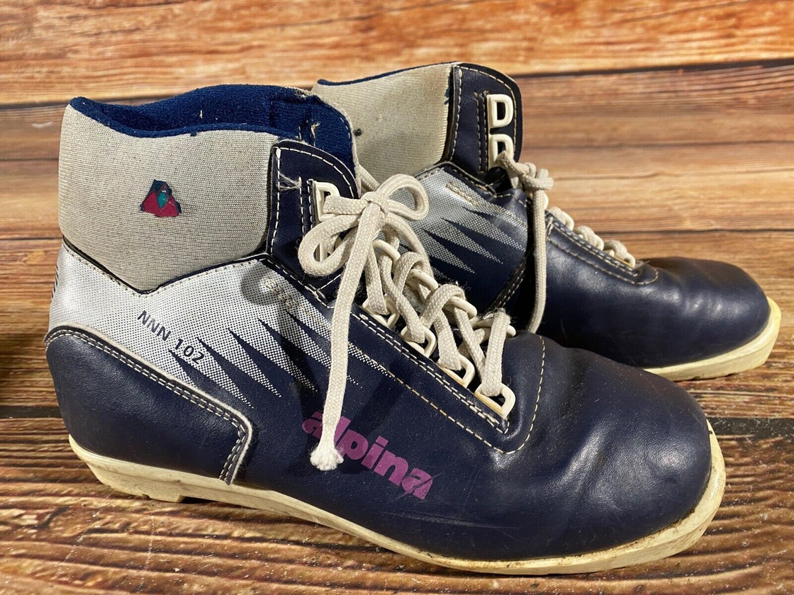 Alpina 102 Kids Nordic Cross Country Ski Boots Size EU37 US5 NNN A-832