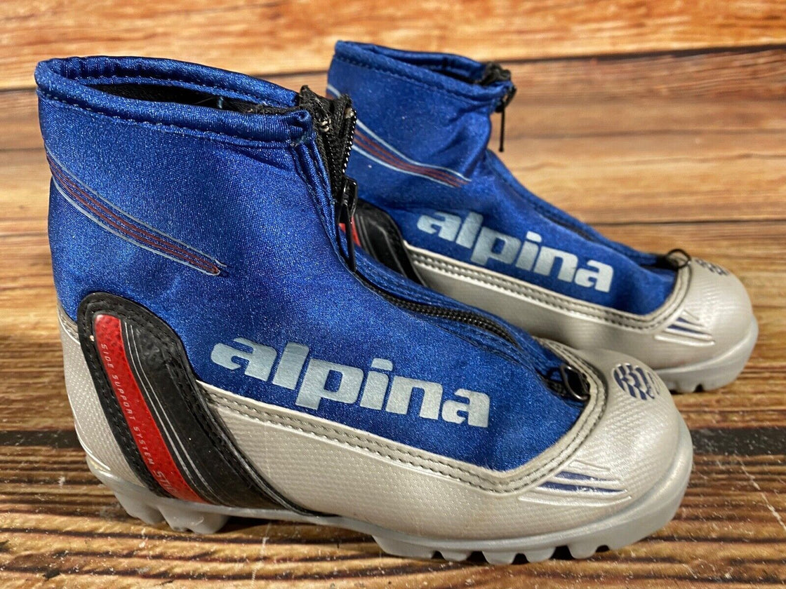 Alpina ST10jr Kids Nordic Cross Country Ski Boots Size EU31 US12.5 NNN A-942