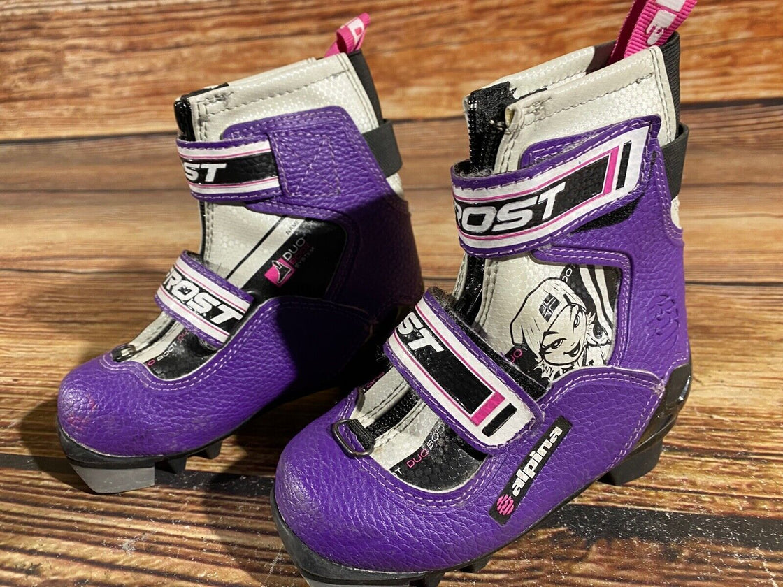 Alpina Frost Kids Nordic Cross Country Ski Boots Size EU25 US8.5 NNN A-793
