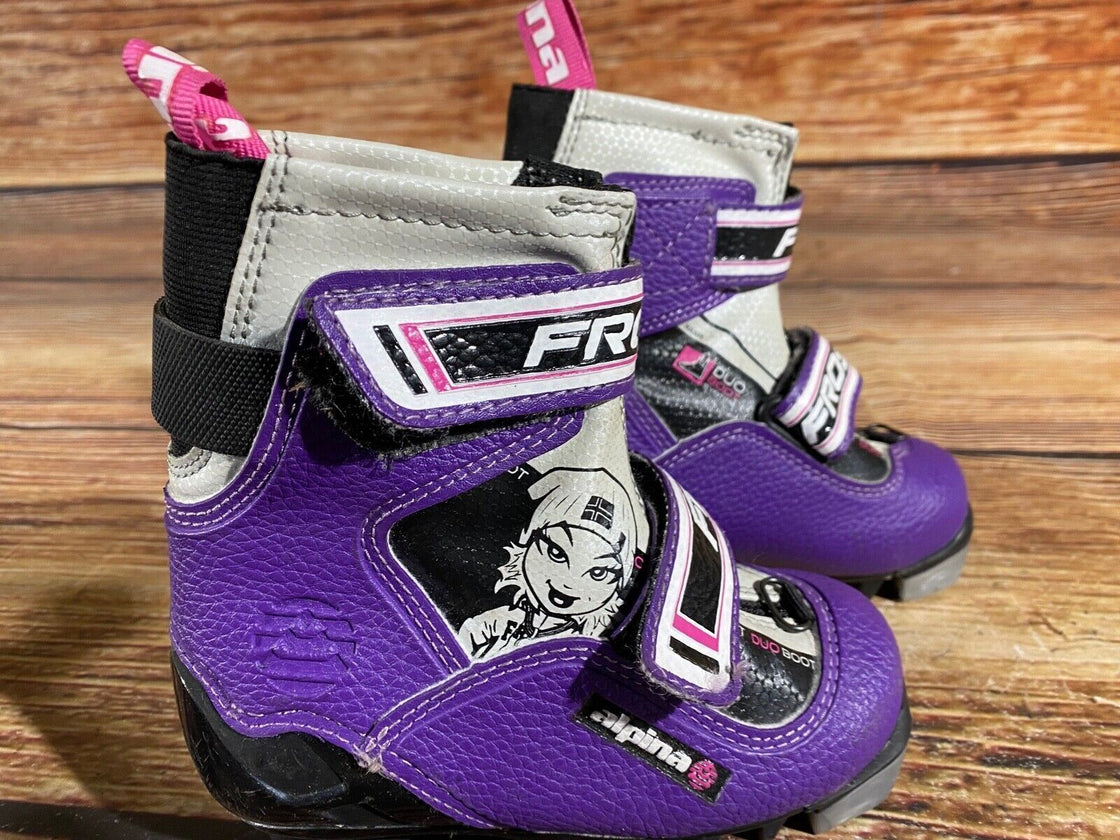 Alpina Frost Kids Nordic Cross Country Ski Boots Size EU25 US8.5 NNN A-793