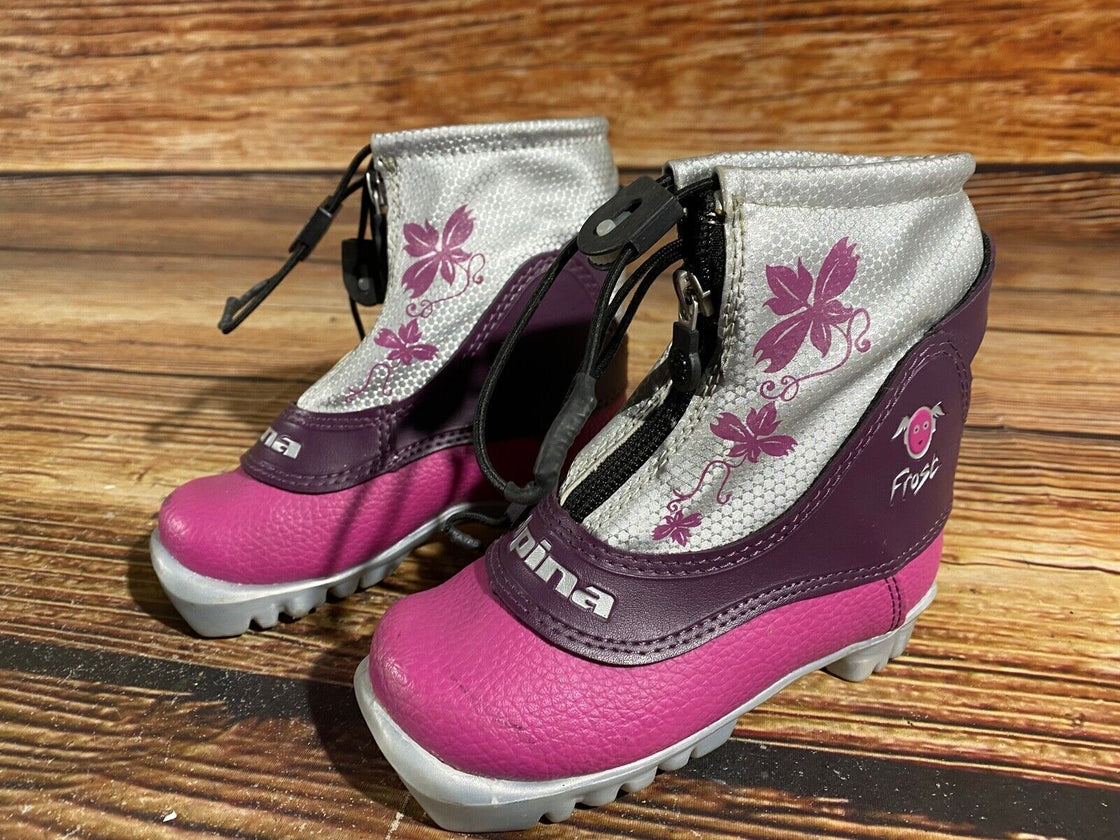 Alpina Frost Kids Nordic Cross Country Ski Boots Size EU25 US8.5 NNN A-787