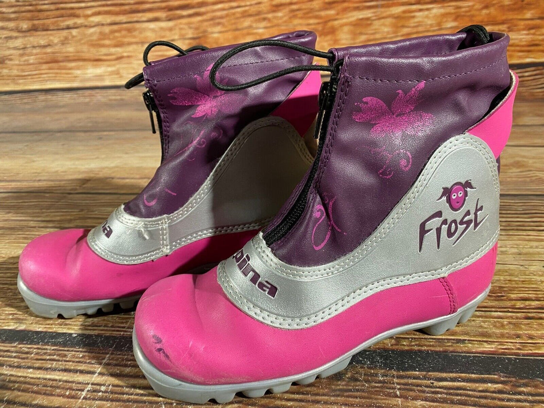 Alpina Frost Kids Nordic Cross Country Ski Boots Size EU34 US3 NNN A-991
