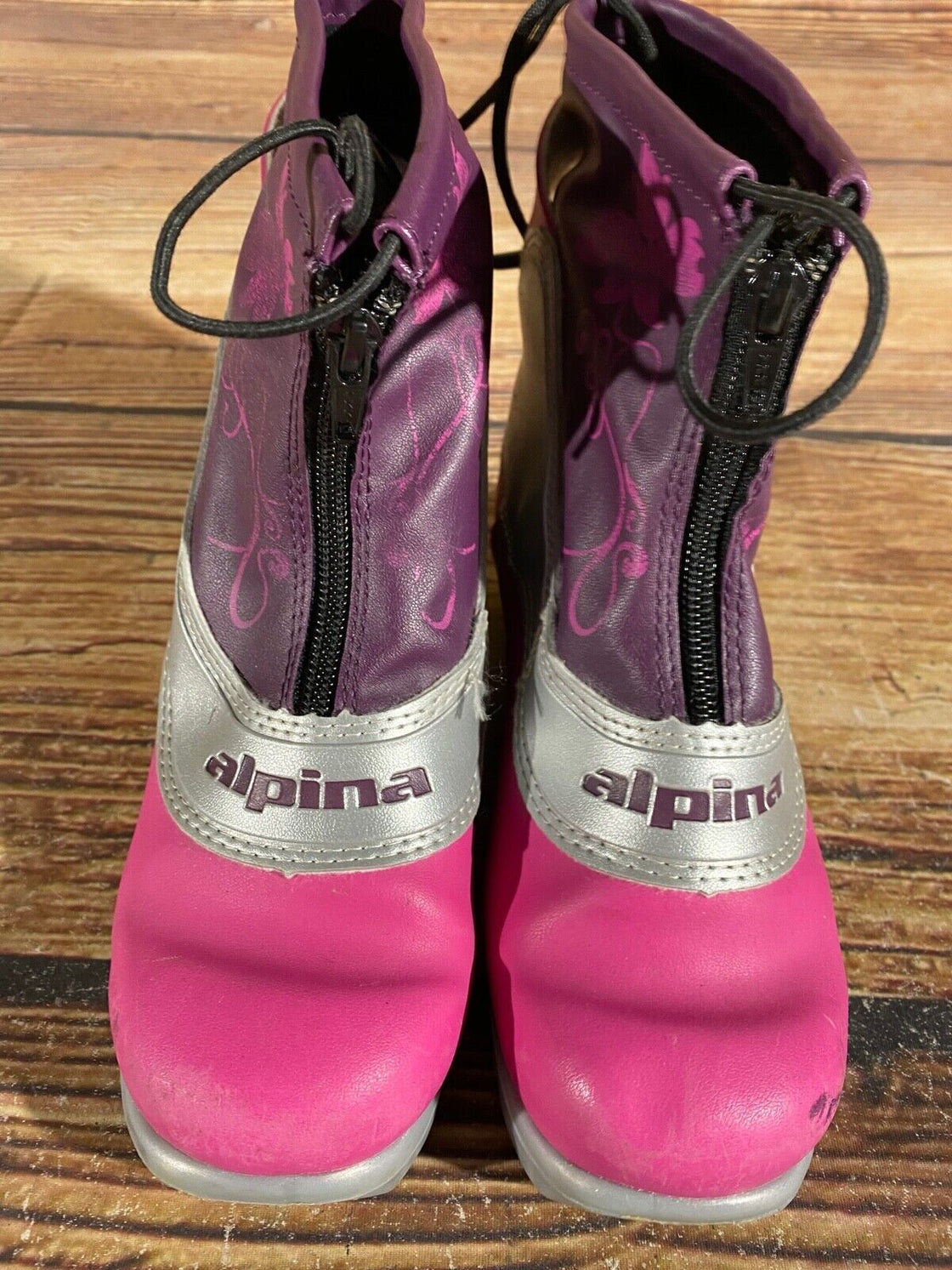 Alpina Frost Kids Nordic Cross Country Ski Boots Size EU34 US3 NNN A-991