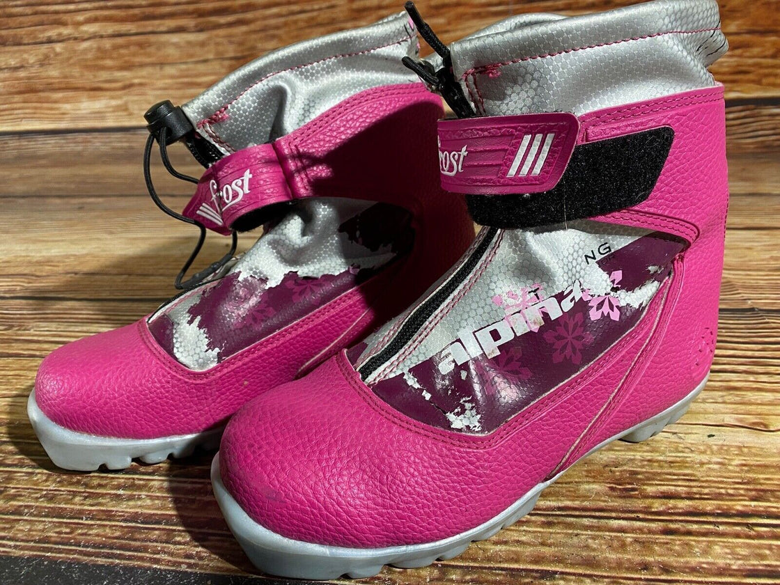 Alpina Frost Kids Nordic Cross Country Ski Boots Size EU35 US3.5 NNN A-786