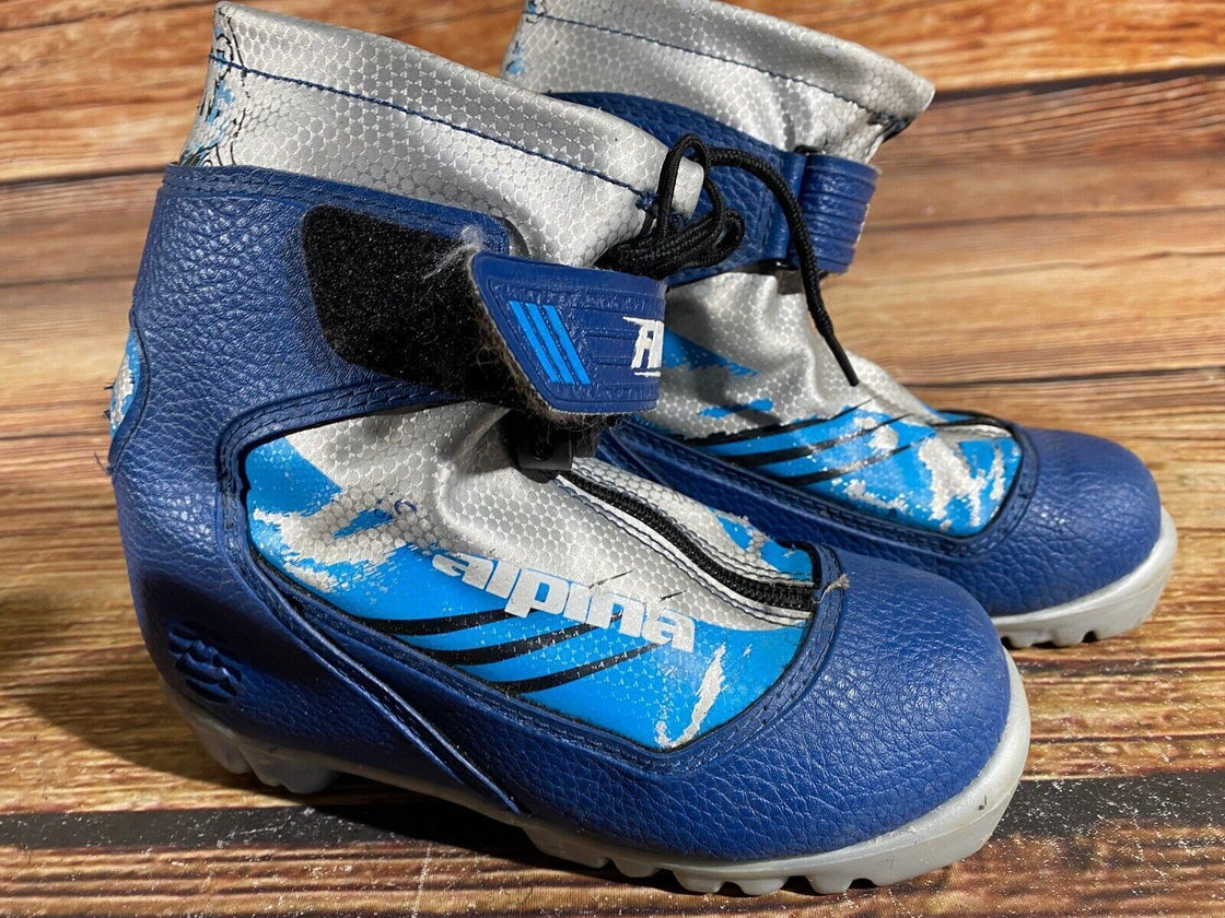 Alpina Frost Kids Nordic Cross Country Ski Boots Size EU31 US12.5 NNN A-789