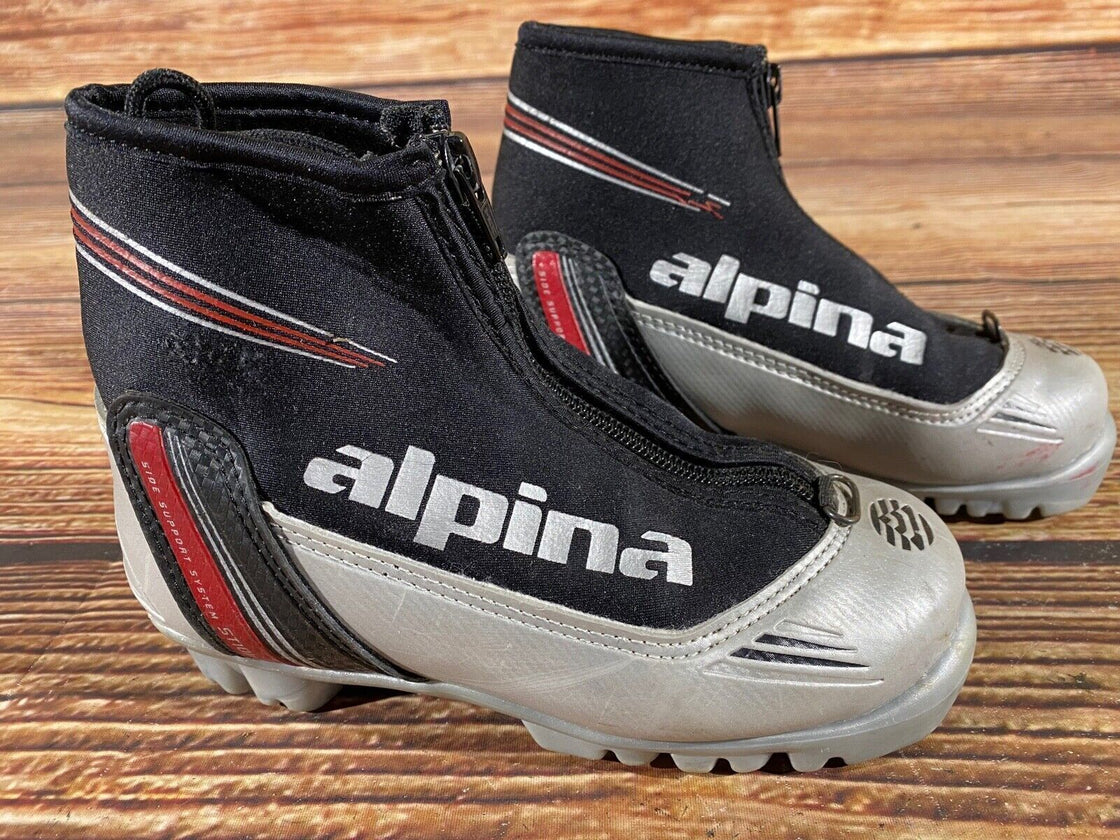 Alpina ST10 jr Kids Nordic Cross Country Ski Boots Size EU31 US12.5 NNN A-736