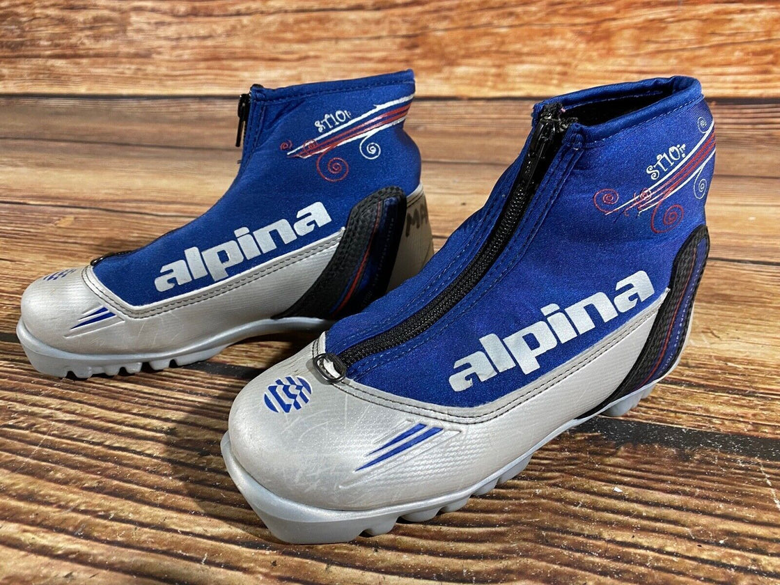 Alpina ST10L Kids Nordic Cross Country Ski Boots Size EU34 US3 NNN A-732