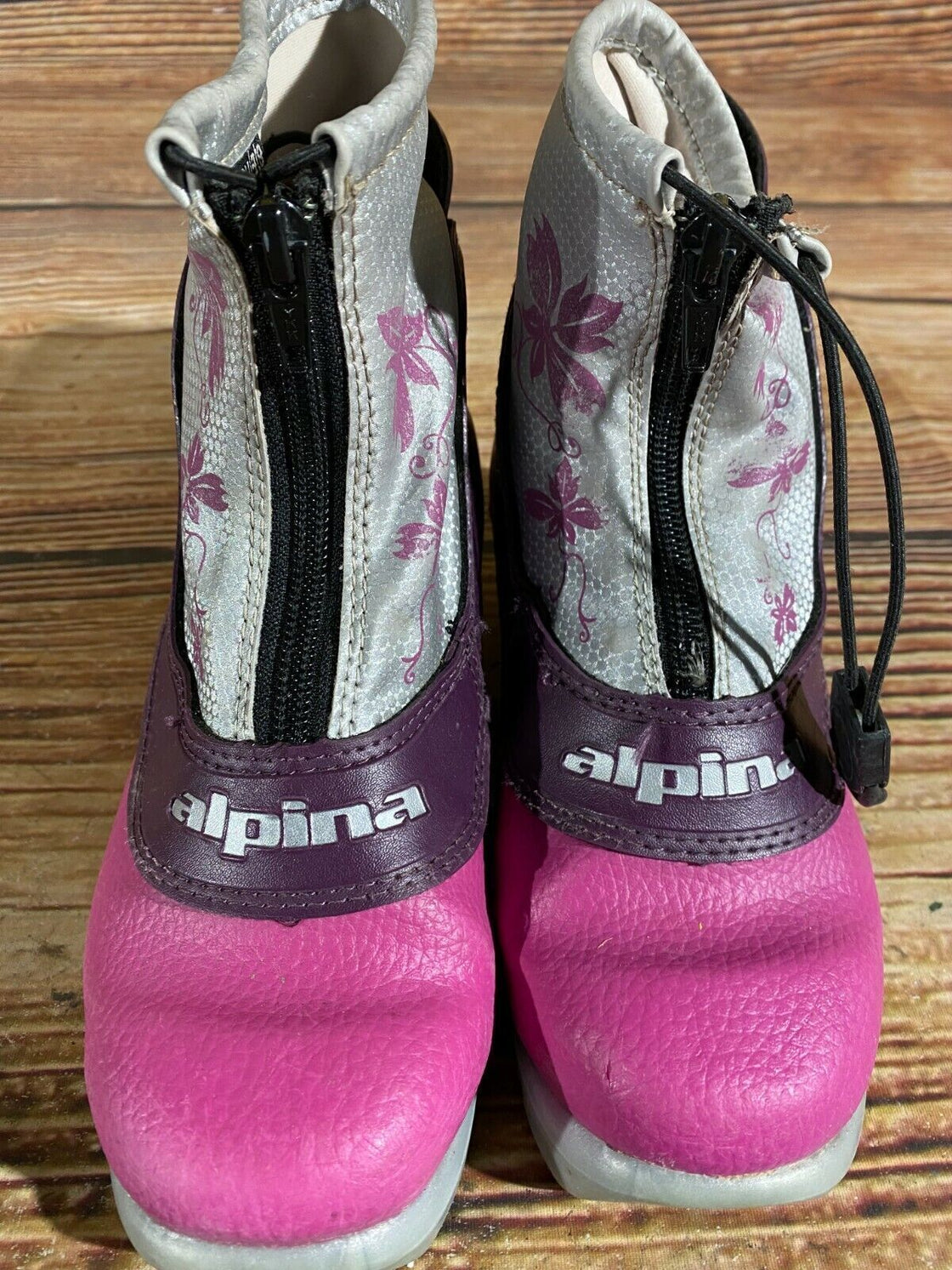 Alpina Frost Kids Nordic Cross Country Ski Boots Size EU33 US2 for NNN A-384