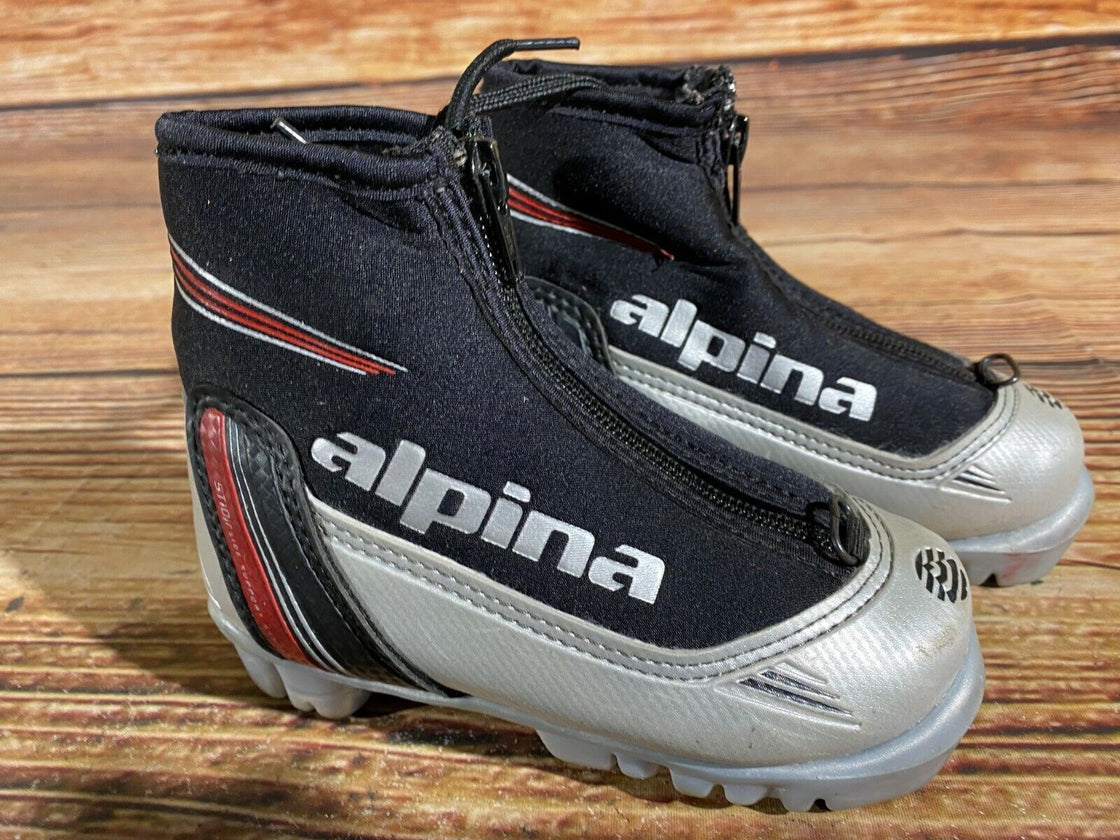 Alpina ST10j Kids Nordic Cross Country Ski Boots Size EU25 US8.5 for NNN A-398