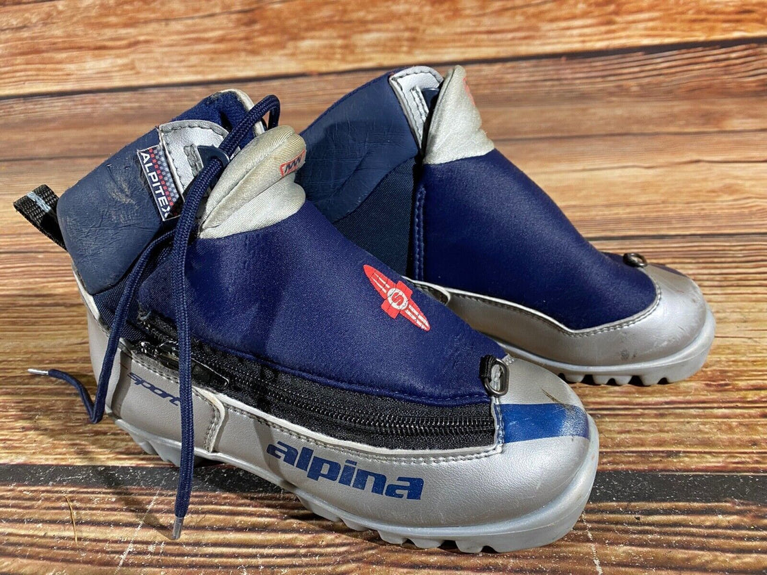 Alpina 311 Kids Nordic Cross Country Ski Boots Size EU31 US12.5 NNN A-838