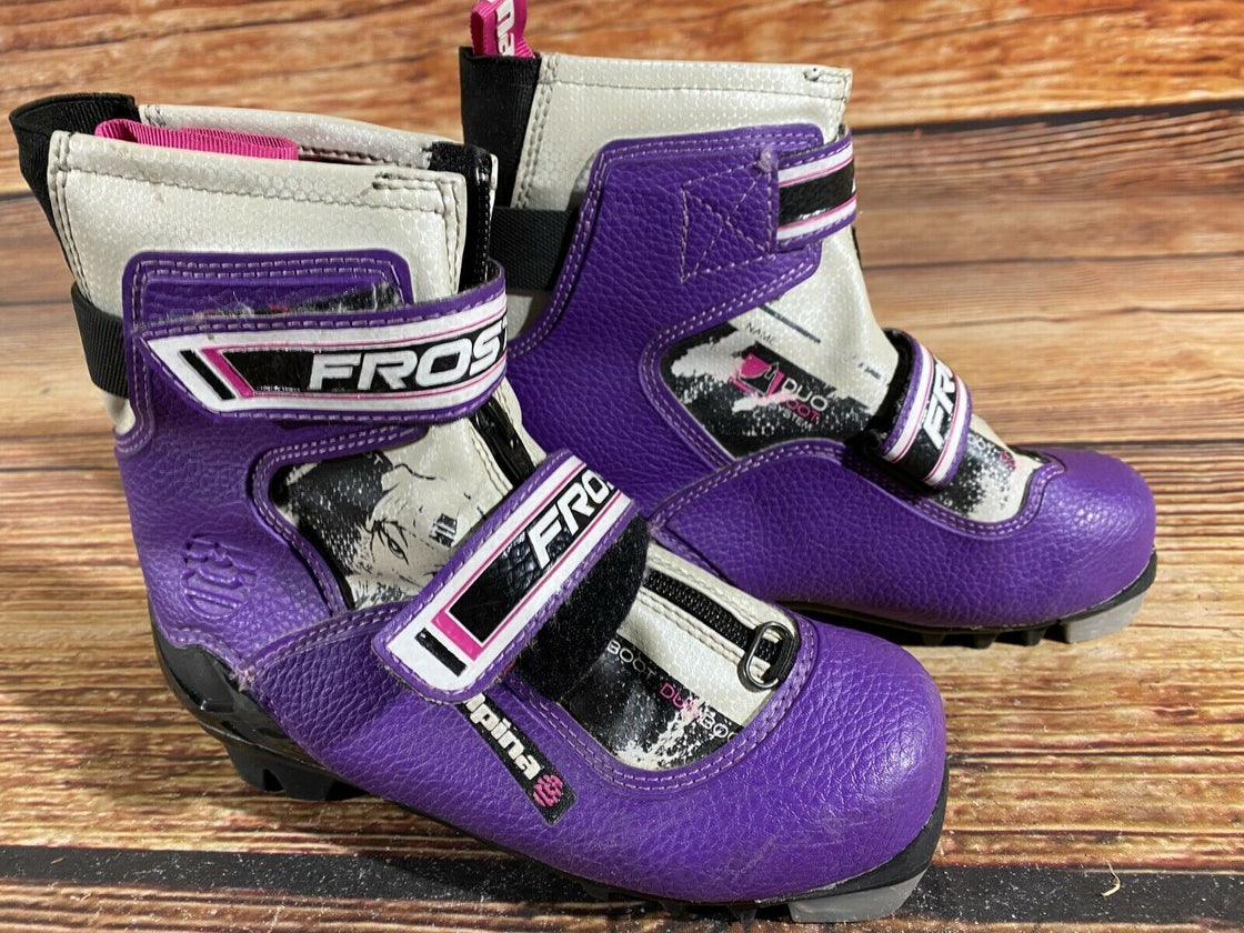 Alpina Frost Kids Nordic Cross Country Ski Boots Size EU32 US1.5 for NNN A-387