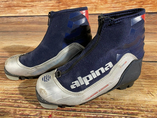 Alpina T10jr Cross Country Ski Boots Classic NNN EU 32 US 1.5 Kids 210mm A-314