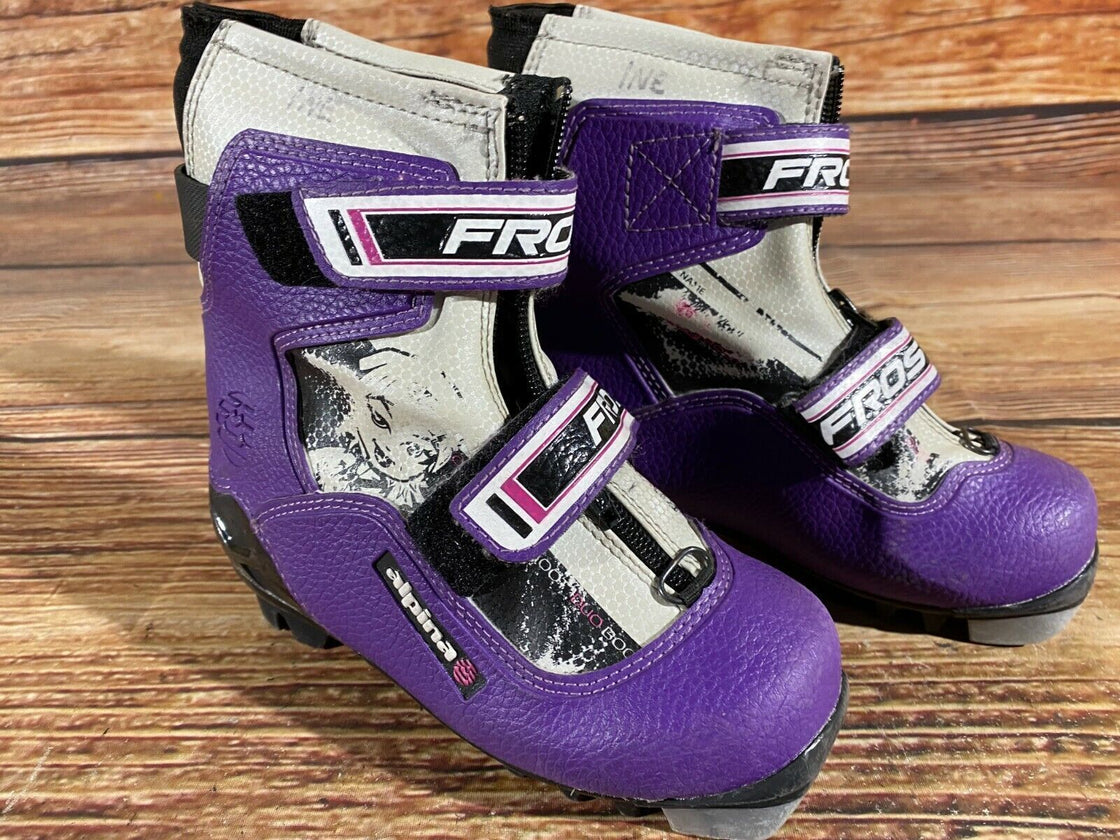 Alpina Frost Kids Nordic Cross Country Ski Boots Size EU30 US12 for NNN A-296