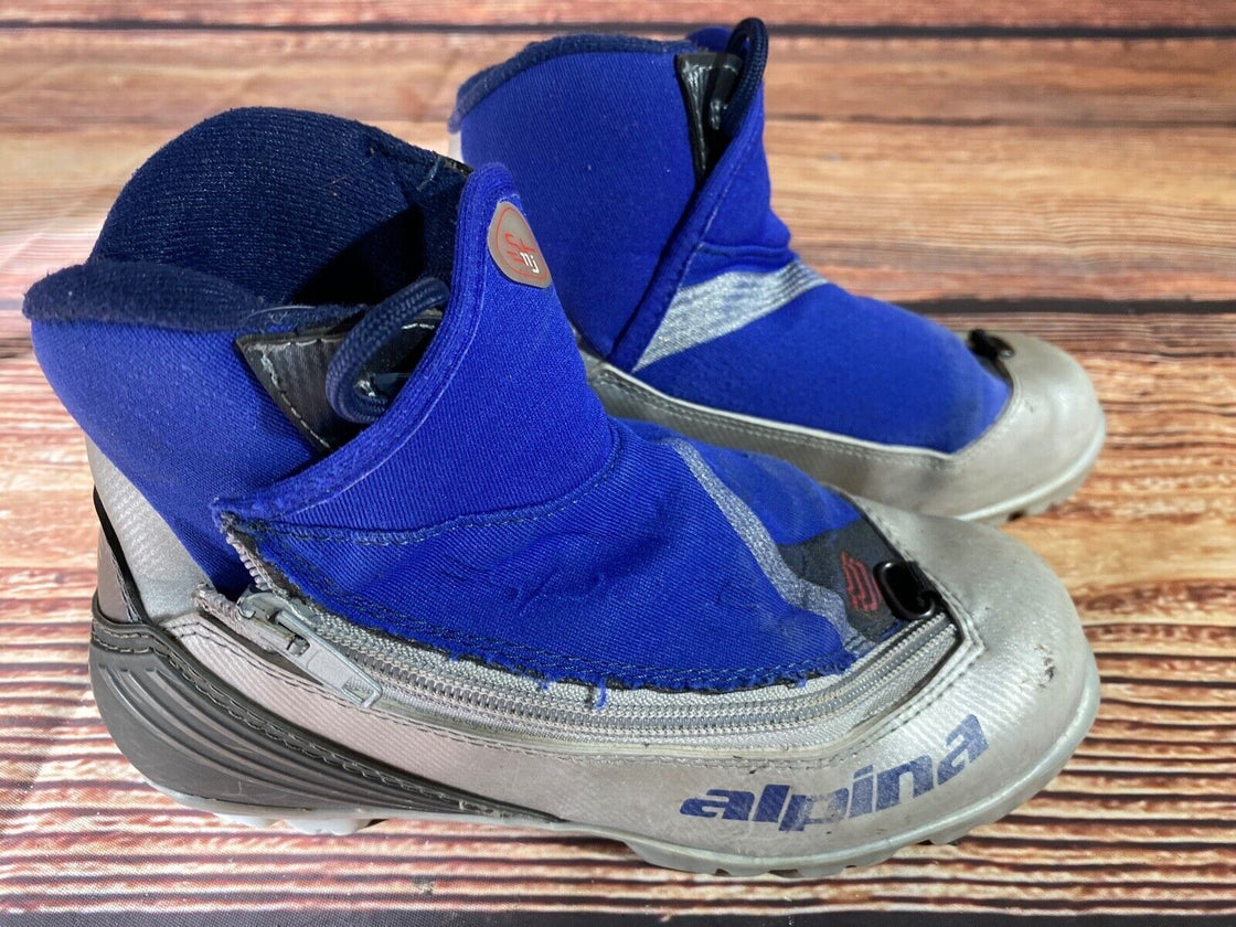Alpina ST11j Nordic Cross Country Ski Boots Kids Size EU34 US3 NNN A-1080