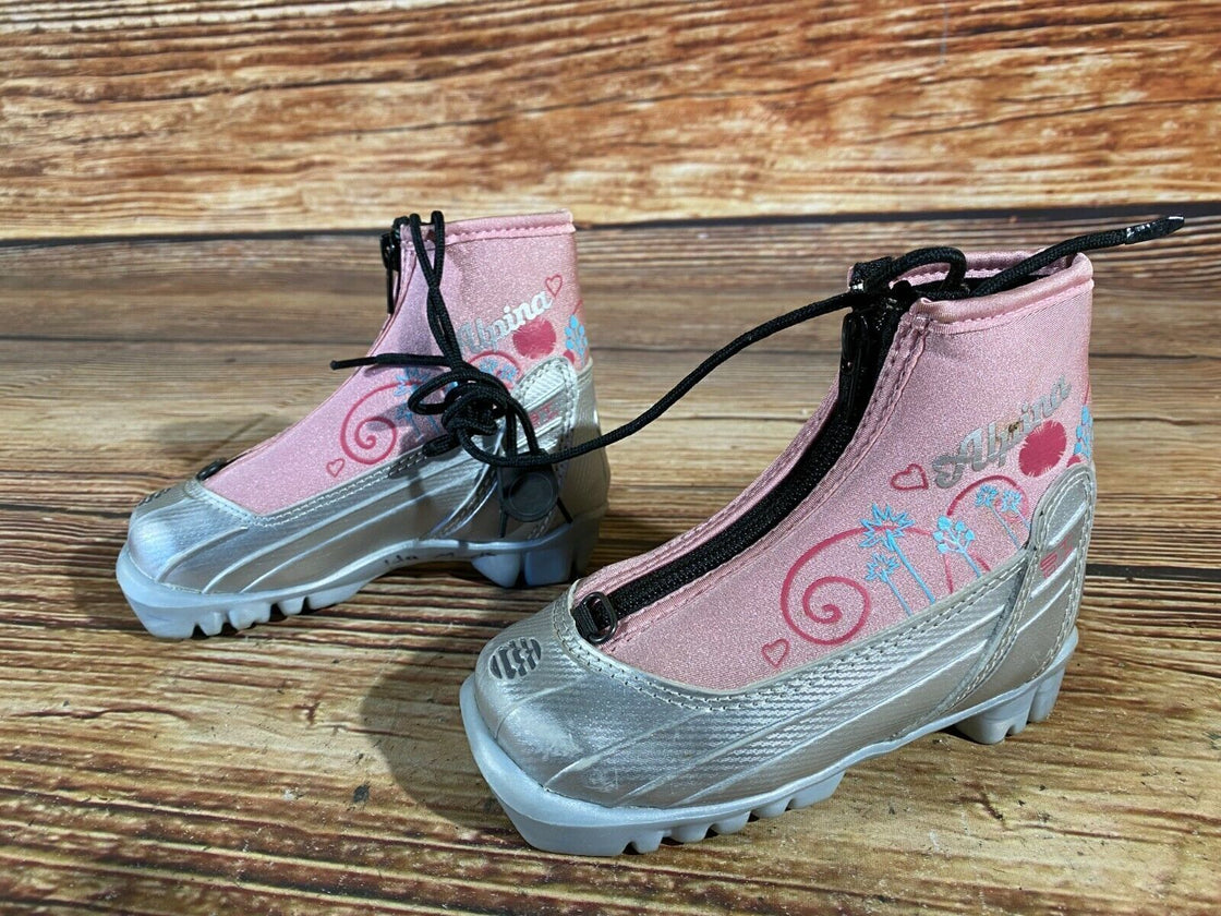 Alpina ST10jr Kids Nordic Cross Country Ski Boots KSize EU25 US8.5 for NNN A-121