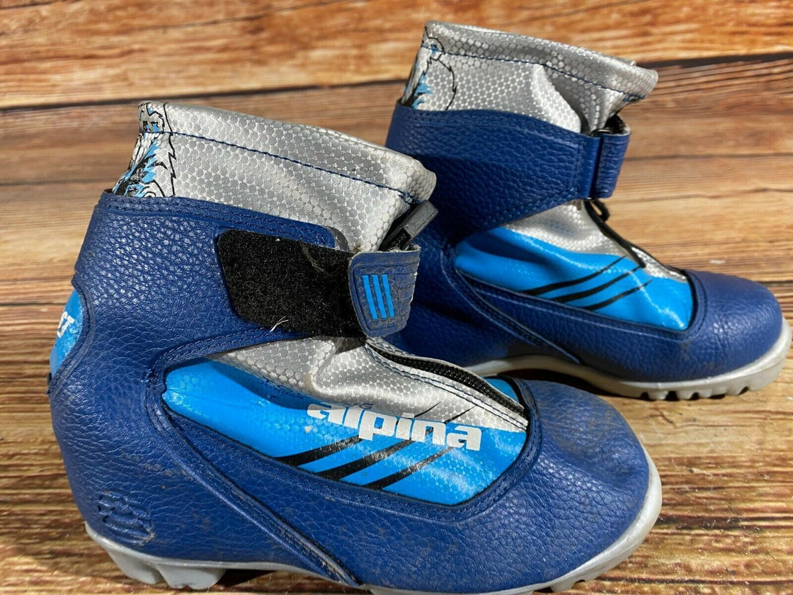 Alpina Frost Kids Nordic Cross Country Ski Boots Size EU32 US1.5 for NNN A-194