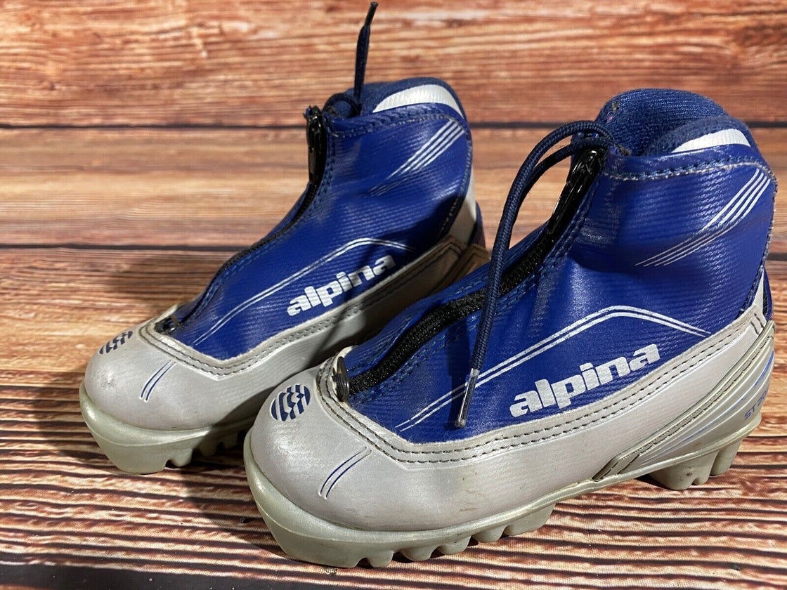 Alpina ST20jr Nordic Cross Country Ski Boots Kids Size EU28 US10 NNN A-1057