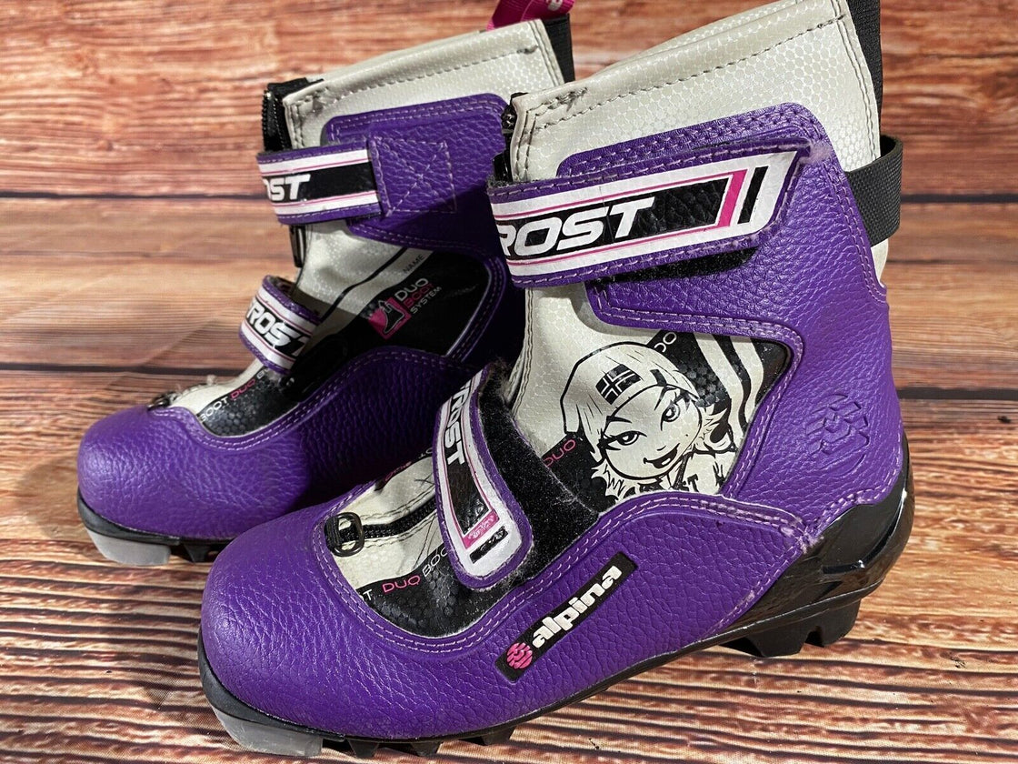 Alpina Frost Nordic Cross Country Ski Boots Kids Size EU33 US2 NNN A-1109