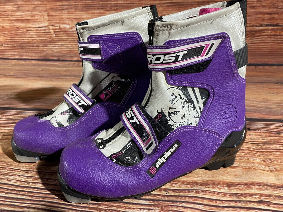 Alpina Frost Kids Nordic Cross Country Ski Boots Size EU35 U3.5 NNN A-1130