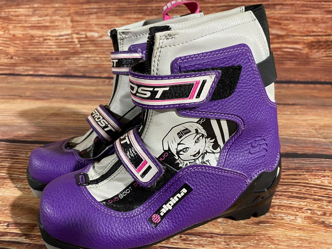 Alpina Frost Nordic Cross Country Ski Boots Kids Size EU34 US3 NNN A-1037