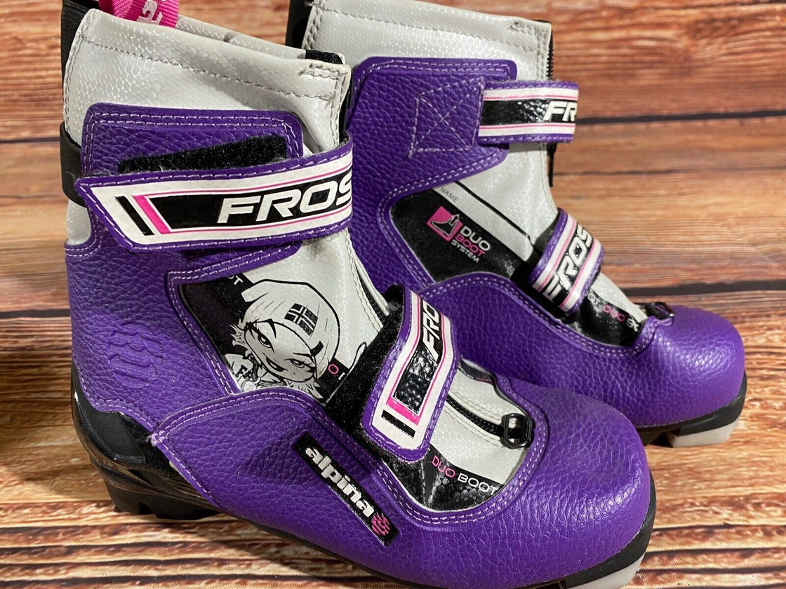 Alpina Frost Nordic Cross Country Ski Boots Kids Size EU34 US3 NNN A-1037