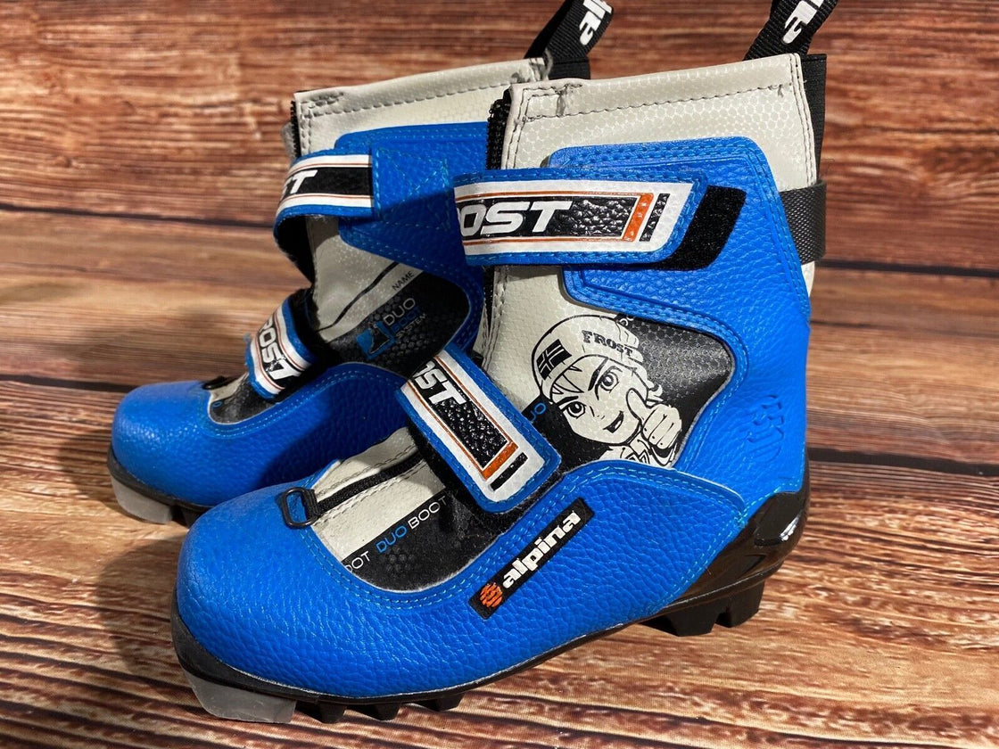 Alpina Frost Nordic Cross Country Ski Boots Kids Size EU31 US12.5 NNN A-1035