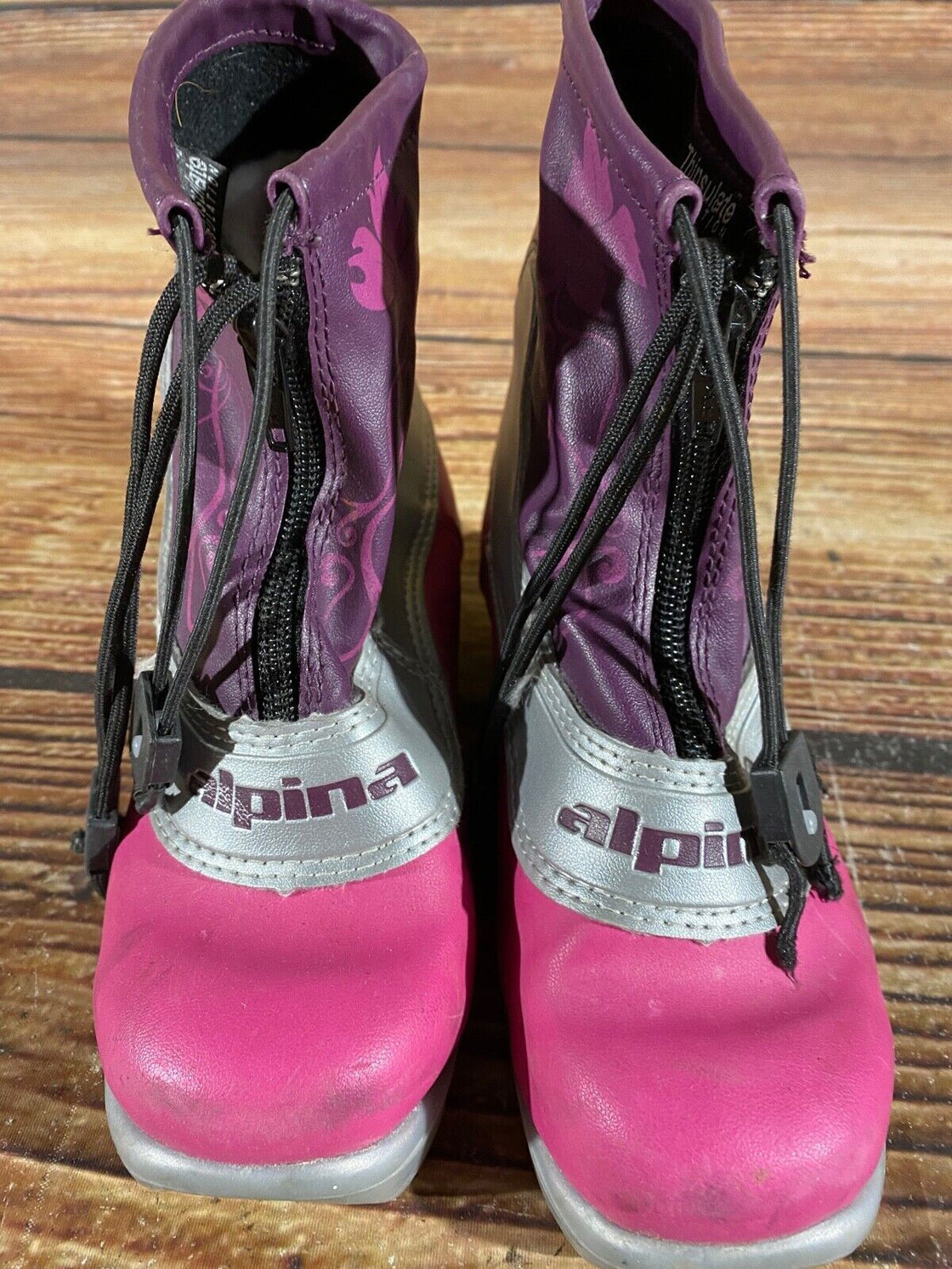 Alpina Frost Kids Nordic Cross Country Ski Boots Size EU32 US1.5 for NNN A-930