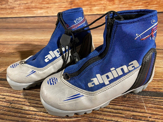 Alpina ST10 Cross Country Ski Boots Classic NNN EU 33 US 2 Kids 220mm A-912