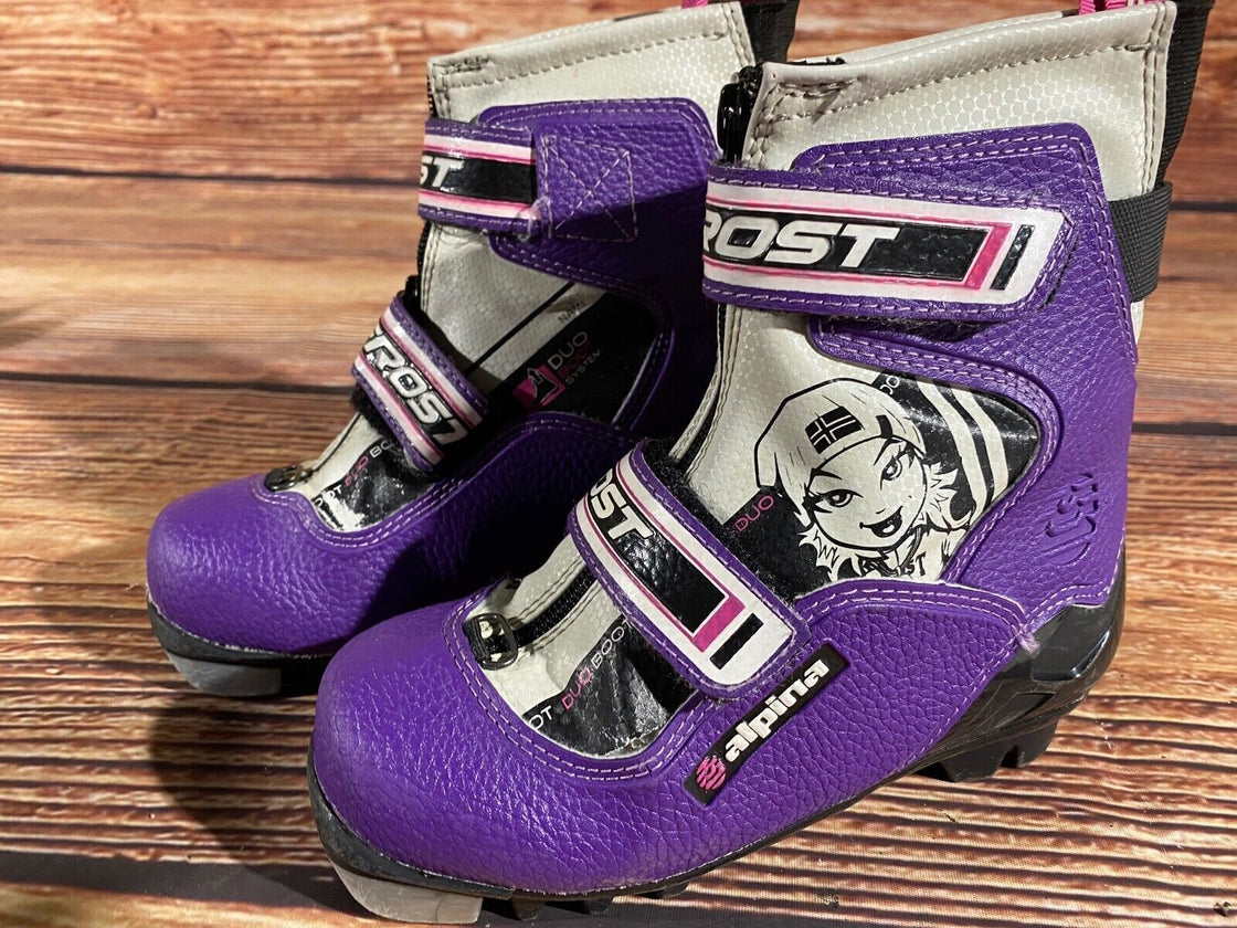 Alpina Frost Kids Nordic Cross Country Ski Boots Size EU30 US12 NNN A-1271