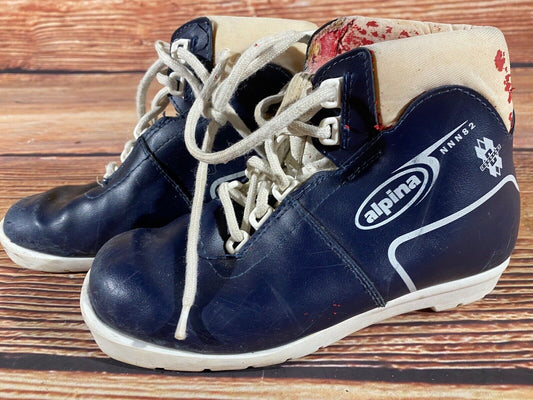 Alpina Cross Country Ski Boots Classic NNN EU 34 US 3 Kids Vintage 225mm A-1249