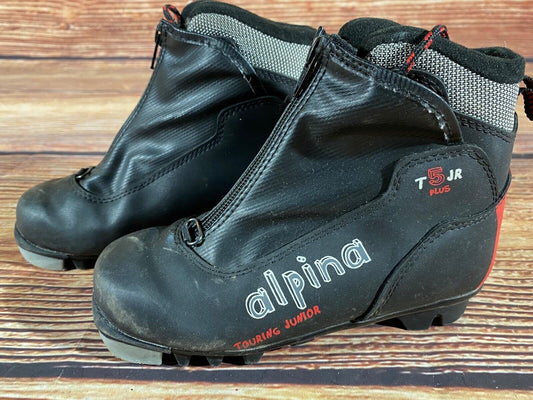 Alpina T5jr Cross Country Ski Boots Classic NNN EU 32 US 1.5 Kids 210mm A-1283