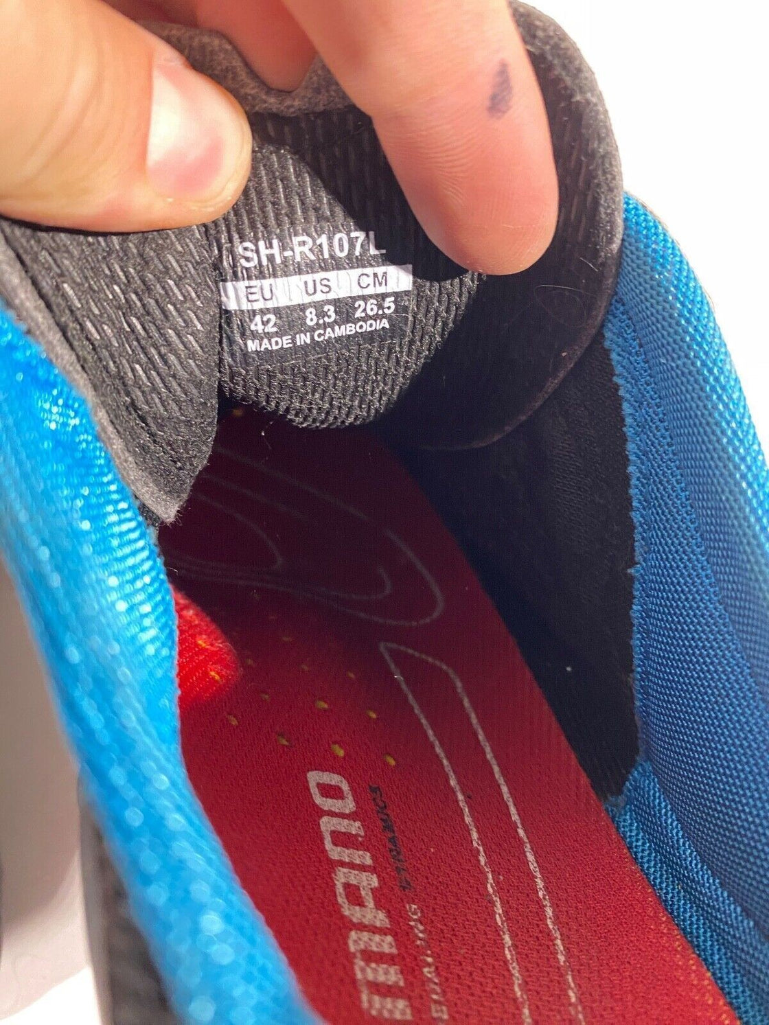 SHIMANO R107 Road Cycling Shoes 3 Bolts Unisex Size EU42  US8.3 Mondo 265  CS3