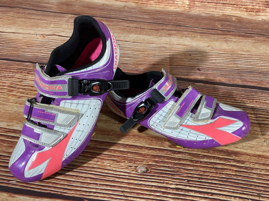 DIADORA Tornado Road Cycling Shoes Road Ladies Size EU41 US9.5 Mondo 254 cs902
