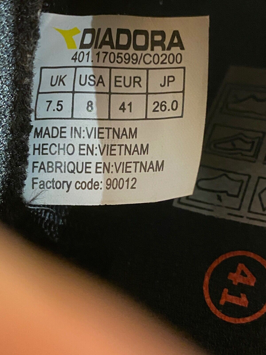 DIADORA Trivex Plus Road Cycling Shoes Biking Boots  EU41 US8 Mondo 252  cs825