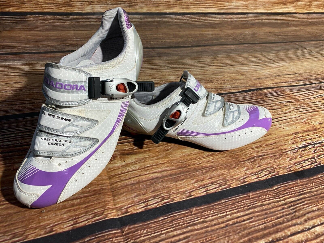DIADORA Road Cycling Shoes Road Bike Boots 3 Bolts Ladies Size EU40  cs831