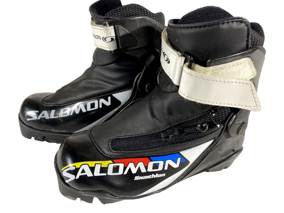 Salomon Kids  Skiathlon Cross Country Ski Boots Size EU31.5 US13K SNS Pilot S112